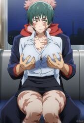 itadori_yuuji, maki_zenin, zen'in_maki, zenin_maki, jujutsu_kaisen