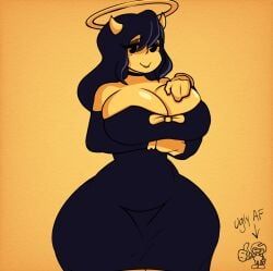 alice_angel, bendy, bendy_and_the_ink_machine, 1girls, breasts