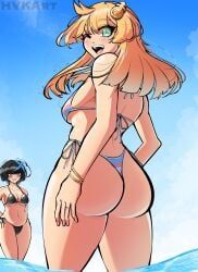 bridget, unika_(guilty_gear), guilty_gear, hvkart, 2girls