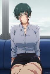 maki_zenin, zen'in_maki, zenin_maki, jujutsu_kaisen, stickyai