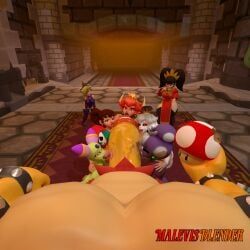 ashley_(warioware), boosette, bowser, bowsette, cackletta