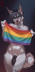 fleki, 5_fingers, anthro, balls, beanie