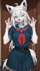 shirakami_fubuki, hololive, decurse, 1girl, ahoge