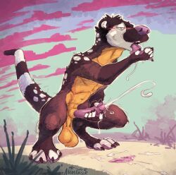 animancer, anthro, balls, blush, bodily_fluids