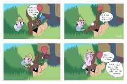 terraria, 4_panel_comic, aged_up, amphibian, anal