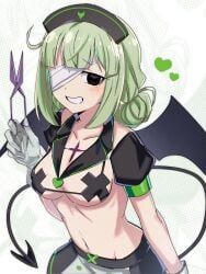 araga_kiwi, mahou_shoujo_ni_akogarete, aoki_shizumi, 1girl, bandage_over_one_eye