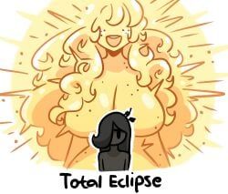murgoten, 2girls, big_breasts, breasts, eclipse