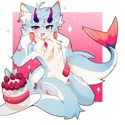 2_horns, accessory, aflictedpaw, anthro, arm_tuft