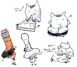 book_(bfdi), cake_(bfdi), match_(bfdi), pencil_(bfdi), pillow_(bfdi)