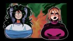 jade_harley, rose_lalonde, homestuck, ykujo, 2girls