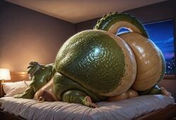 anonymous_artist, 1boy, all_fours, alligator, alligator_tail