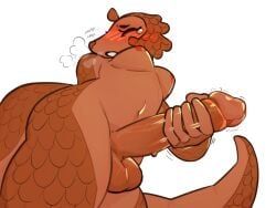 highlandkall, anthro, balls, blush, blush_lines