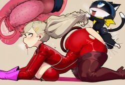 ann_takamaki, morgana_(persona), persona, persona_5, ahe_gao