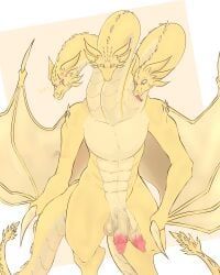 godzilla, king_ghidorah, godzilla_(series), godzilla_king_of_the_monsters, dicks