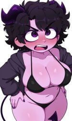 jellybean_(mcyt), 1girls, angry_expression, blush, demon_girl
