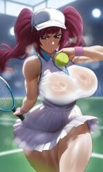 dokugamine_riruka, bleach, lanr0, big_breasts, tennis_uniform