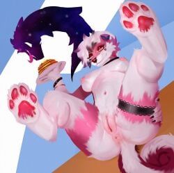 anthro, anus, breasts, butt, canid