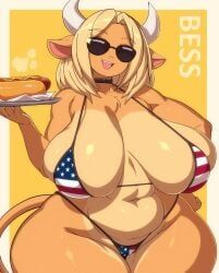 matypup, american_flag_bikini, anthro, bikini, blonde_hair