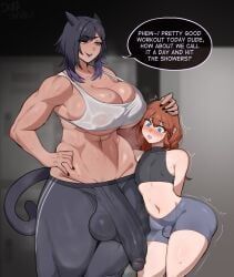 dama_shipwreck, 1boy, 1futa, abs, animal_ears