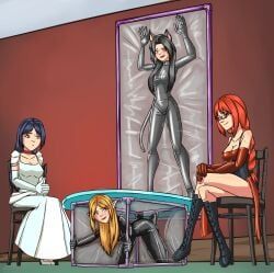 original_character, original, lpintol, 2_bodysuits, 4girls