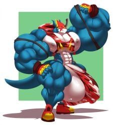 flamedramon, digimon, bobert, anthro, balls