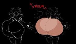 roaring_knight, deltarune, fromariels, 1girls, ass