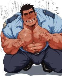 red_(kaeru333938123), 1boy, 2boys, abs, bara