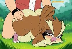 pidgey, red_(pokemon), pokemon, dlewdedai, 1boy