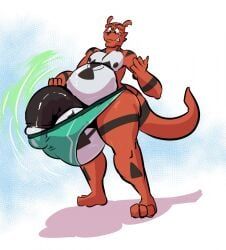 guilmon, digimon, bobert, anthro, balls