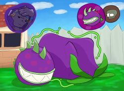 chomper_(pvz), pole_vaulting_zombie_(pvz), plants_vs_zombies, skydoesxxx, plant_vore