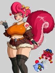 jessie_(brawl_stars), nani_(brawl_stars), pam_(brawl_stars), squirrel_girl_(cosplay), brawl_stars