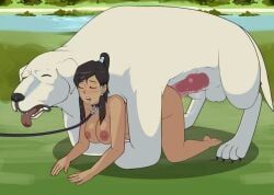 korra, naga_(avatar), avatar_the_last_airbender, four_elements_trainer, nickelodeon