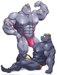 machoke, pokemon_(species), pokemon, 2boys, anthro