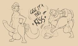 mukitanuki, 3_toes, accessory, animal_genitalia, anthro
