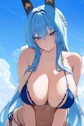 helm_(nikke), goddess_of_victory:_nikke, beach, bikini, blue_eyes