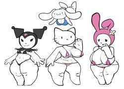 cinnamoroll, hello_kitty_(character), kuromi, my_melody, sanrio