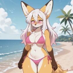sykothesyko, 1girls, anthro, bikini, breast_expansion