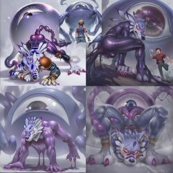 digimon_(species), kuromaru_(mugen), weregarurumon, digimon, m.u.g.e.n