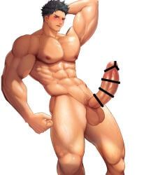 original_character, original, meisho_hanten, 1boy, abs