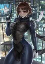 makoto_niijima, mint_(nikke), goddess_of_victory:_nikke, persona_5, mirco_cabbia