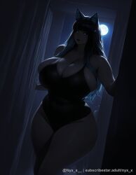 nyx_x, 1girl, animal_ears, backlighting, bare_shoulders