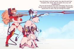 asuka_langley_sohryu, eva_00, eva_02, makinami_mari_illustrious, mari_illustrious_makinami