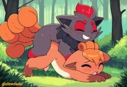 vulpix, zorua, pokemon, dlewdedai, 2boys