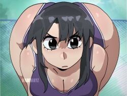 nyamo_minamo_kurosawa, azumanga_daiou, wabewayz, 1girls, ass