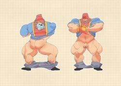 grom_(brawl_stars), brawl_stars, ass, biceps, chains