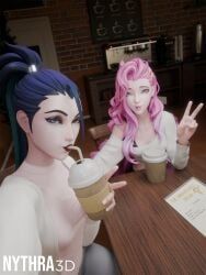 kai'sa, seraphine_(league_of_legends), league_of_legends, riot_games, nythra3d