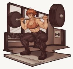 original, drugalek, milka01477, 1girls, barbell