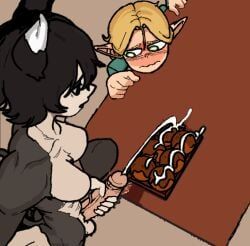 izutsumi, marcille_donato, dungeon_meshi, cat_girl, cum