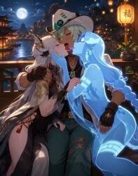 ifa_(genshin_impact), shenhe_(genshin_impact), shenhe_spirit_(genshin_impact), genshin_impact, 1boy