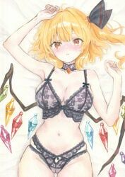 flandre_scarlet, touhou, chikichiita, 1girl, alternate_costume